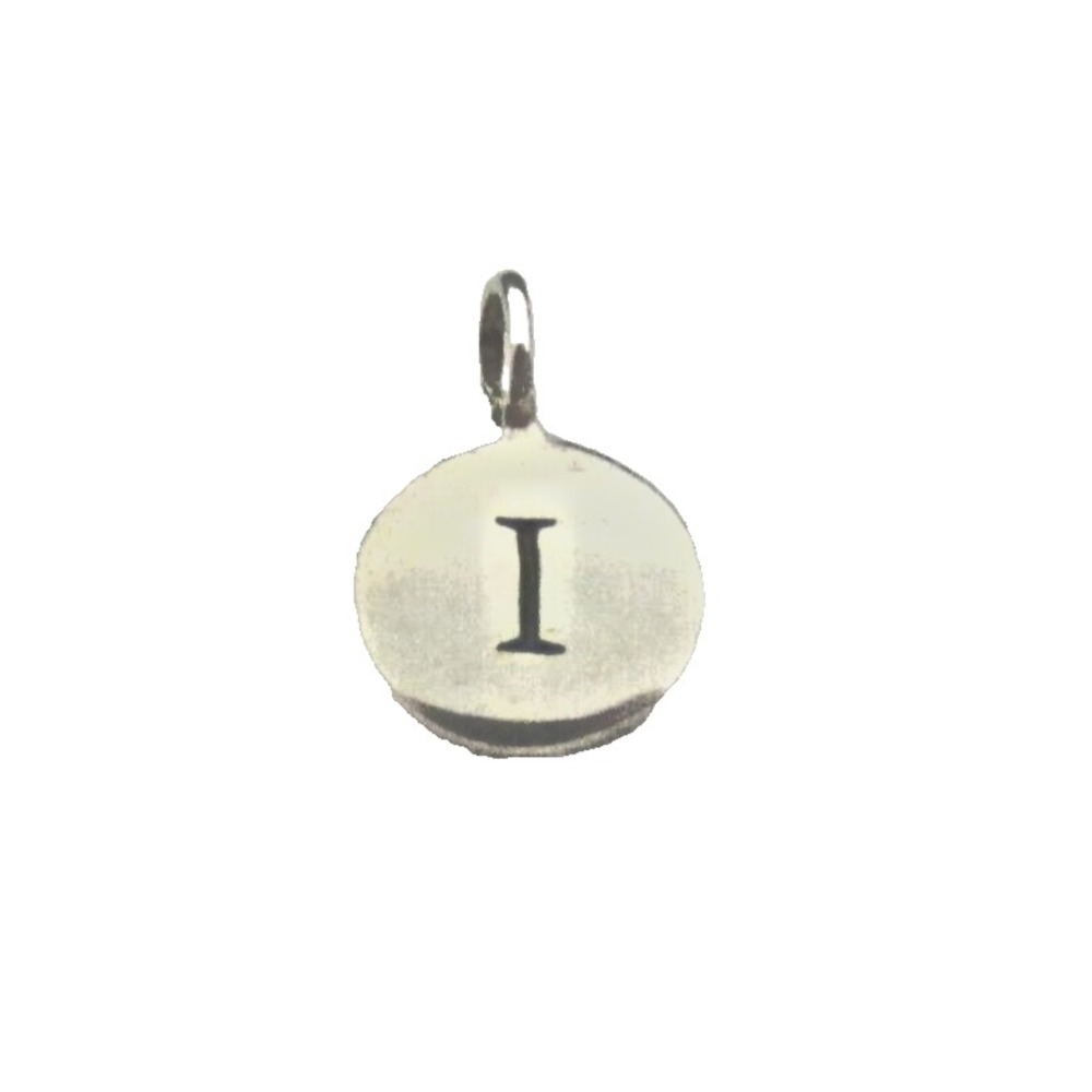 Monogram Sterling Silver Letter "I" Tiny Charm Typewriter Font bracelet necklace